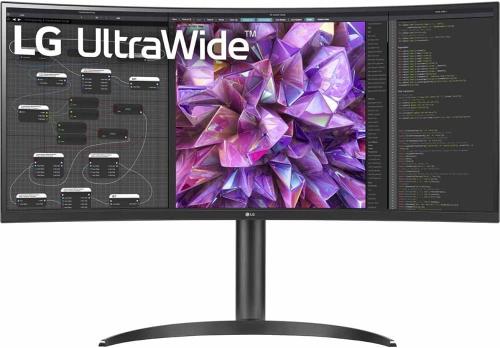 LG - 34" 34WQ75C-B Curved Ultra WIDE Monitor, IPS, 5mc, 60Hz, QHD (3440 x 1440) 2K,  HDMI+Display Port, Type C, KVM, Silver