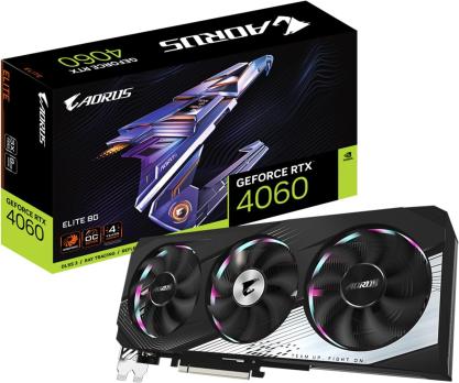 Gigabyte - 8GB GeForce RTX4060 AORUS ELITE GV-N4060AORUS E-8GD