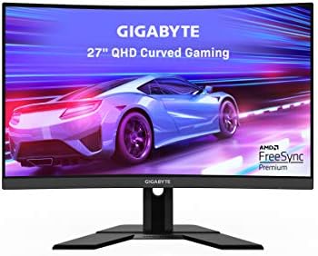 Gigabyte - 27" G27QC A-EK Curved Gaming Monitor, VA, 165hz, 1mc, QHD (2560x1440) 2K, HDMI, DisplayPort, Speaker, Black