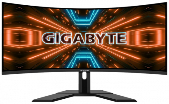 Gigabyte - 34" G34WQC A-EK Curved Gaming Monitor, VA, 144hz, 1mc, UHD (3440 х 1440), HDMI, DisplayPort, USB, Black