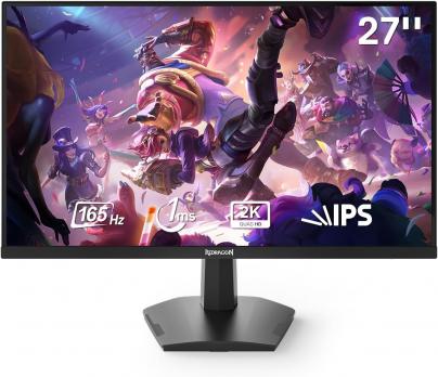 Redragon 27" OPAL GM27X5Q Gaming Monitor, IPS, 1mc, 165HZ, QHD (2560*1440) HDMI+DP, Black