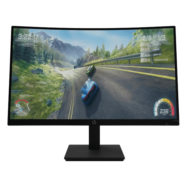 HP - 27" X27c Curved Gaming Monitor, VA, 165Hz, 1mc, FHD (1920x1080), HDMI, Display Port, Black (32G13AA)