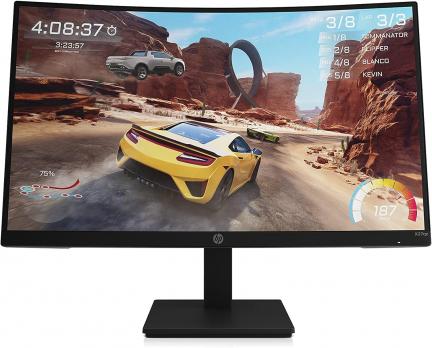 HP - 27" X27qc Curved Gaming Monitor, VA, 165Hz, 1mc, QHD (2560x1440), HDMI, Display Port, Black (32H02AA)