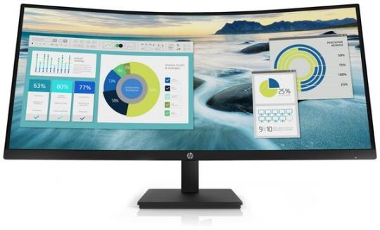 HP - 34" P34hc G4 Curved Monitor, VA, 5mc, 100Hz, WQHD (3440x1440), HDMI, DisplayPort, TypeC, Black (21Y56AA)