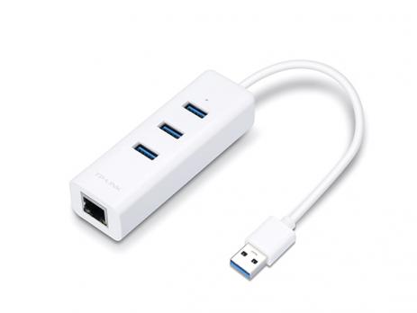 USB 3.0 3-Port Hub and Gigabit Ethernet Adapter