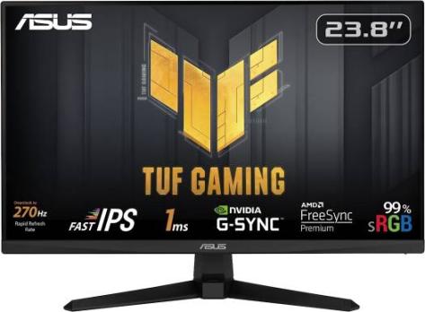 ASUS - 24" TUF Gaming VG249QM1A Gaming Monitor, FHD (1920x1080), Fast IPS, 270 Hz, 1ms (GTG), FreeSync, G-Sync, Black
