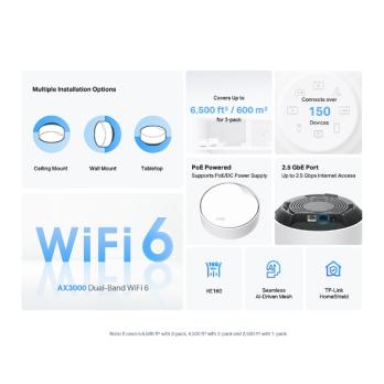 Deco X50-PoE 3Pack AX3000 Whole Home Mesh WiFi 6 TP-Link