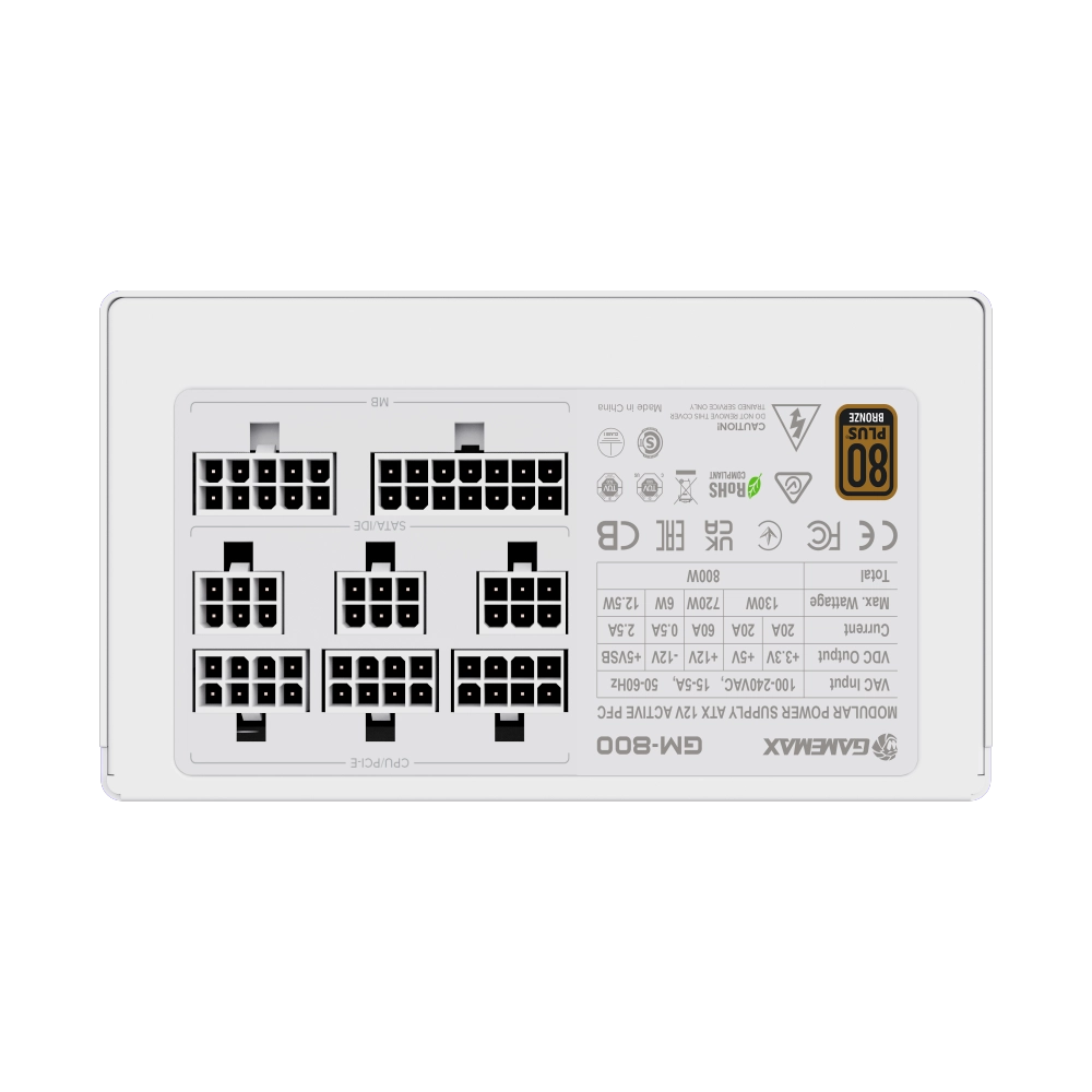 Блок питания Gamemax GM-800, белый.