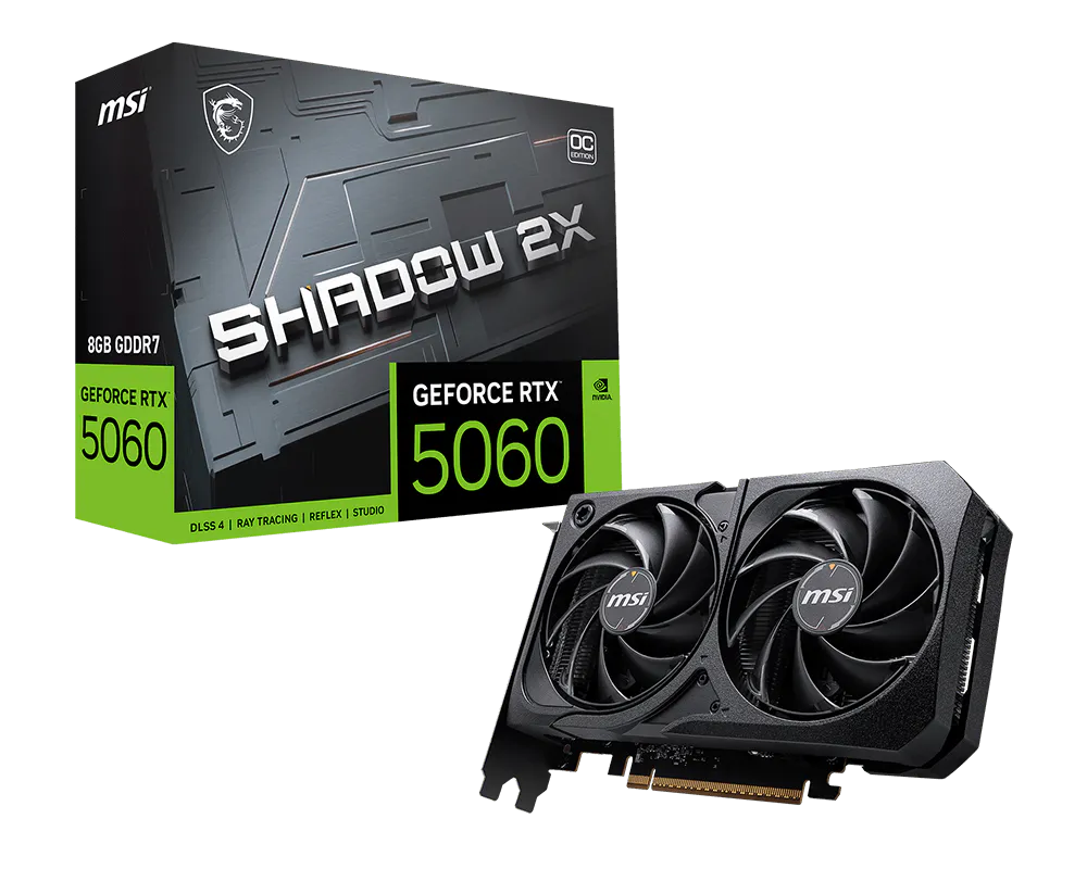 Видеокарта msi Gaming RTX 5060 8G Shadow 2X OC (8 ГБ GDDR7, 128-бит